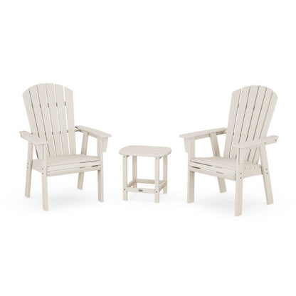 Nautical 3-Piece Curveback Upright Adirondack Chair Set