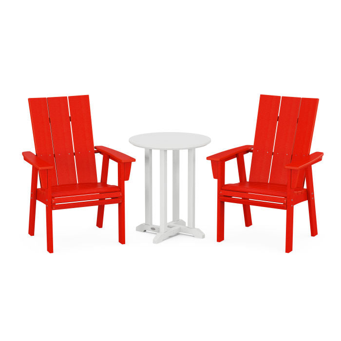 Modern Adirondack 3-Piece Round Dining Set