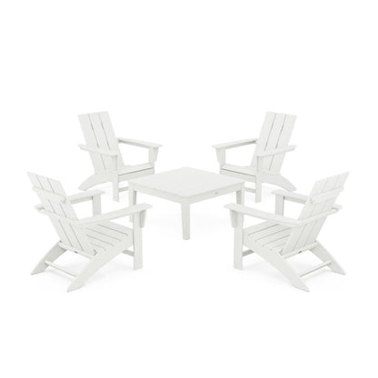 5-Piece Modern Adirondack Chair Conversation Set with 36" Conversation Table in Vintage Finish