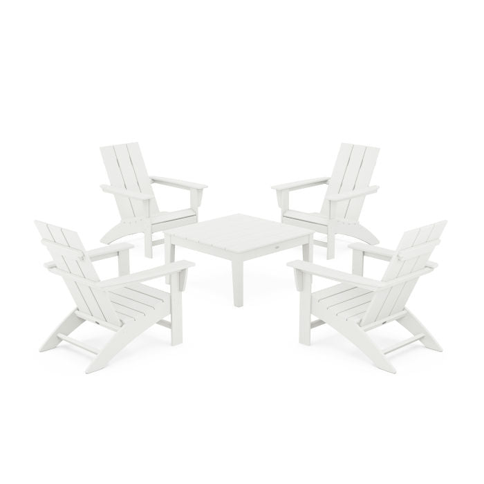 5-Piece Modern Adirondack Chair Conversation Set with 36" Conversation Table in Vintage Finish