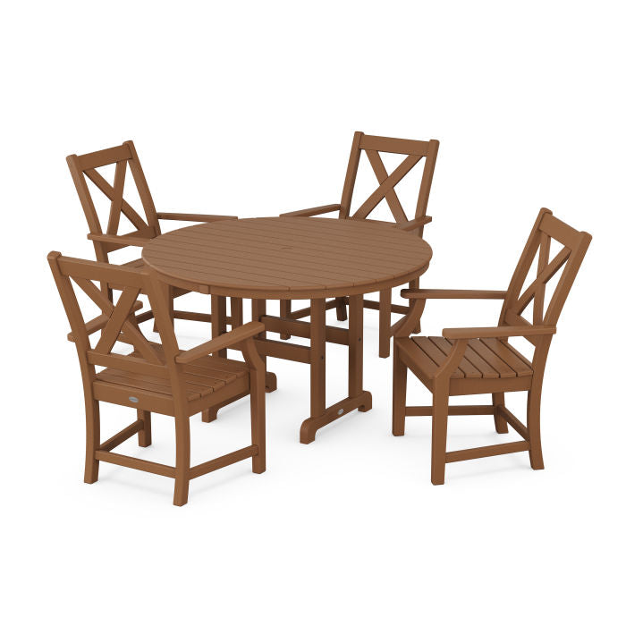 Braxton 5-Piece Round Farmhouse Dining Set