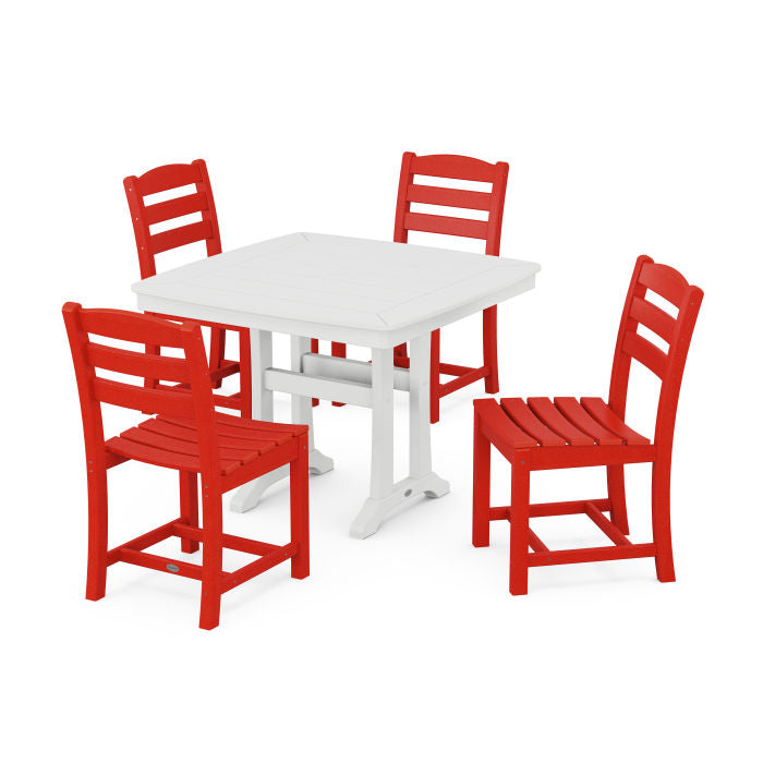 La Casa Café Side Chair 5-Piece Dining Set with Trestle Legs