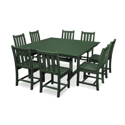 Traditional Garden 9-Piece Farmhouse Trestle Dining Set