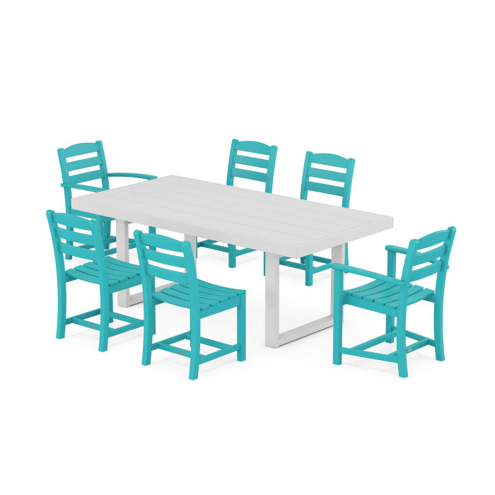 La Casa Café 7-Piece Dining Set with Trestle Legs