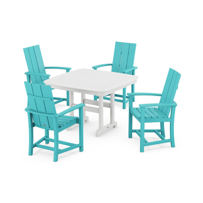 Modern Adirondack 5-Piece Dining Set with Trestle Legs