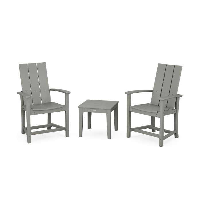 Modern 3-Piece Upright Adirondack Chair Set