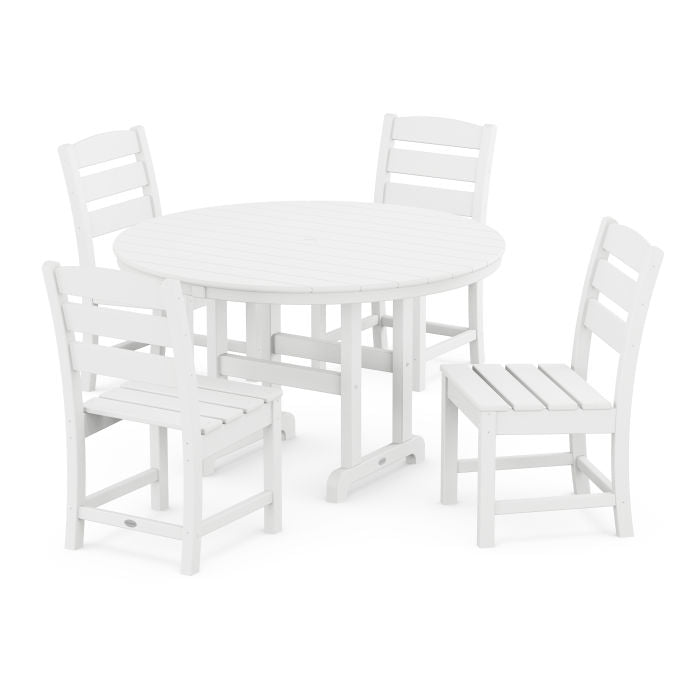 Lakeside 5-Piece Round Farmhouse Side Chair Dining Set