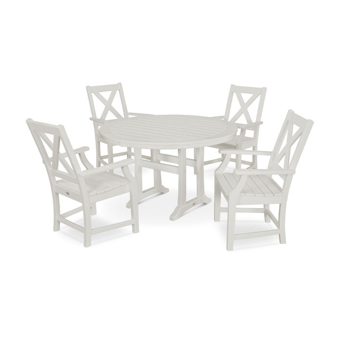 Braxton 5-Piece Nautical Trestle Arm Chair Dining Set