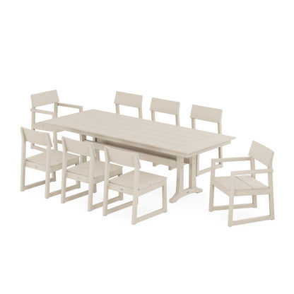 EDGE 9-Piece Farmhouse Dining Set with Trestle Legs