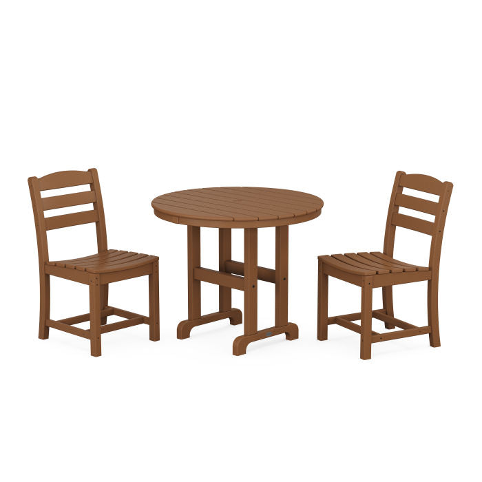 La Casa Café Side Chair 3-Piece Round Dining Set