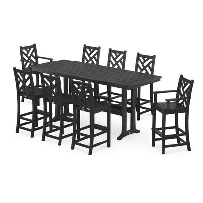 Chippendale 9-Piece Bar Set with Trestle Legs