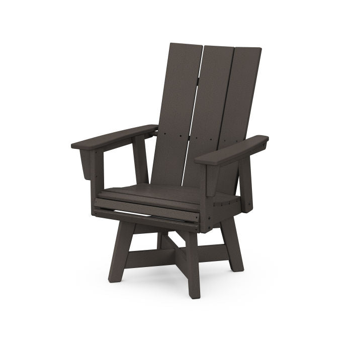 Modern Curveback Adirondack Swivel Dining Chair in Vintage Finish