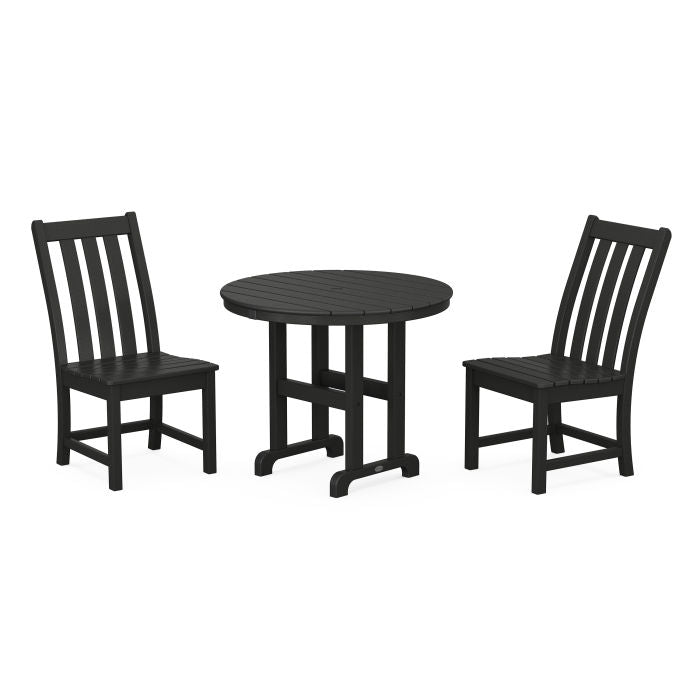 Vineyard Side Chair 3-Piece Round Dining Set