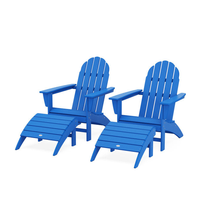 Vineyard Adirondack Chair 4-Piece Set with Ottomans