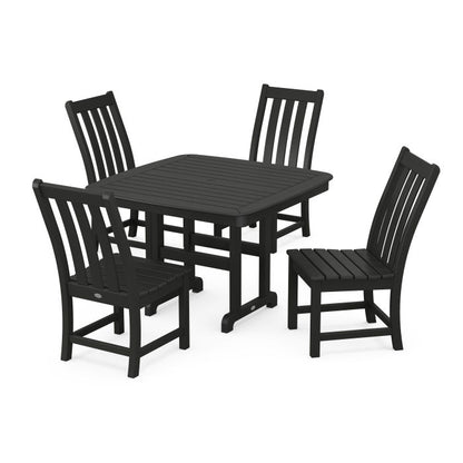 Vineyard Side Chair 5-Piece Dining Set with Trestle Legs