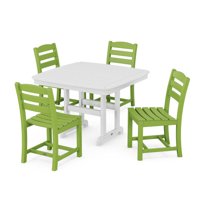La Casa Café Side Chair 5-Piece Dining Set with Trestle Legs