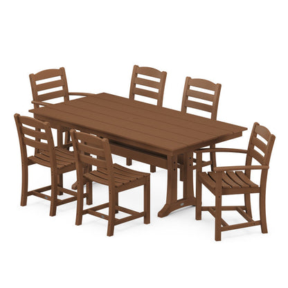 La Casa Café 7-Piece Farmhouse Trestle Dining Set