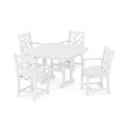 Chippendale 5-Piece Dining Set with Trestle Legs