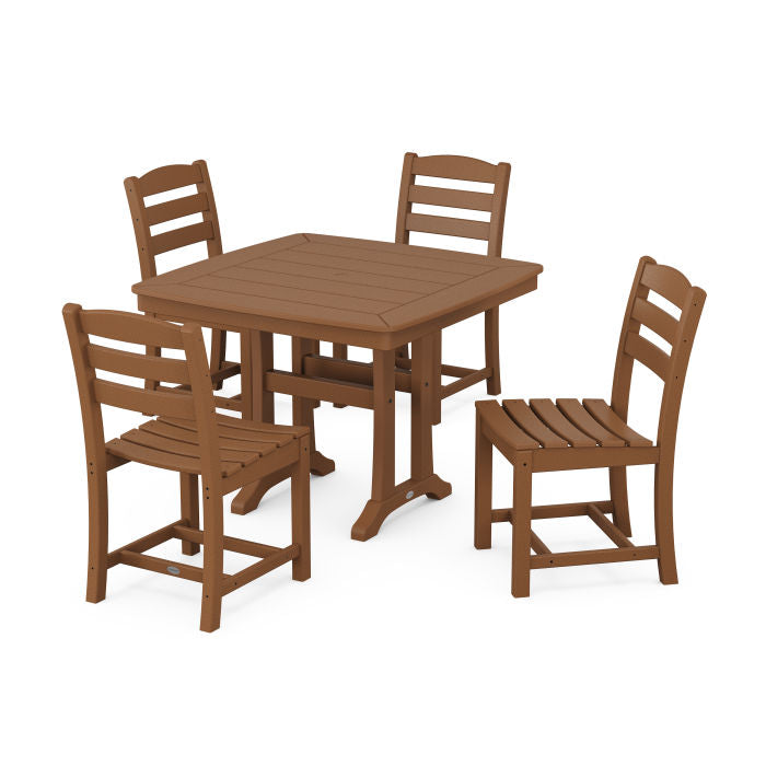 La Casa Café Side Chair 5-Piece Dining Set with Trestle Legs