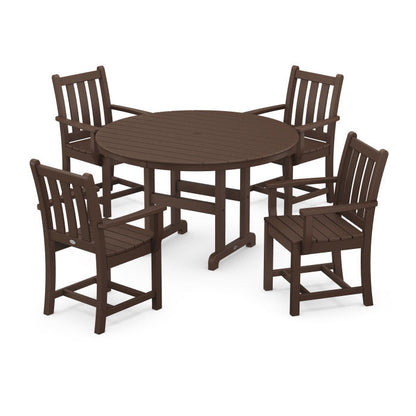 Traditional Garden 5-Piece Round Farmhouse Dining Set