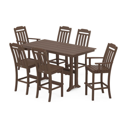 Country Living 7-Piece Farmhouse Bar Set with Trestle Legs