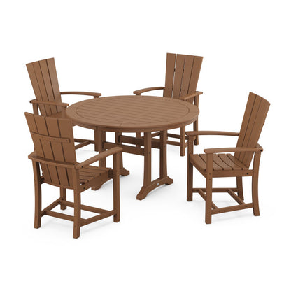 Quattro 5-Piece Round Dining Set with Trestle Legs