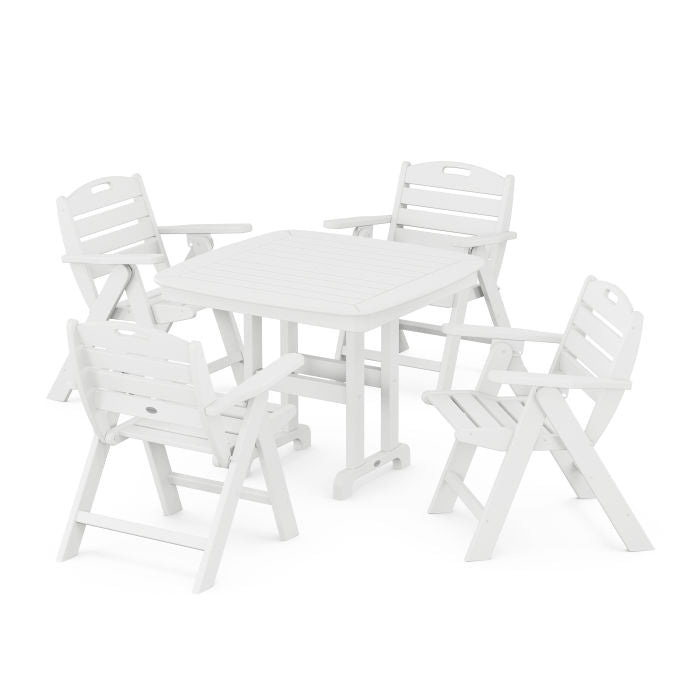 Nautical Folding Lowback Chair 5-Piece Dining Set