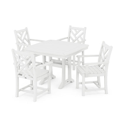 Chippendale 5-Piece Dining Set with Trestle Legs
