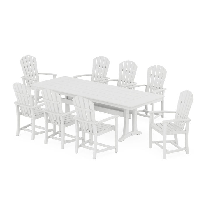 Palm Coast 9-Piece Farmhouse Dining Set with Trestle Legs