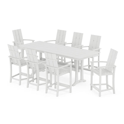 Modern Adirondack 9-Piece Farmhouse Counter Set with Trestle Legs