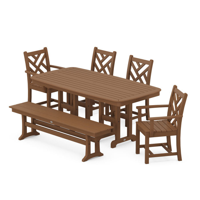 Chippendale 6-Piece Dining Set with Bench