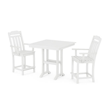 Country Living 3-Piece Farmhouse Counter Set with Trestle Legs