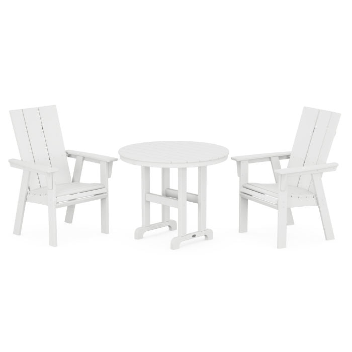 Modern Adirondack 3-Piece Round Dining Set