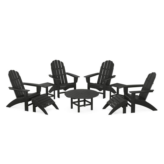 Vineyard Curveback Adirondack Chair 9-Piece Conversation Set