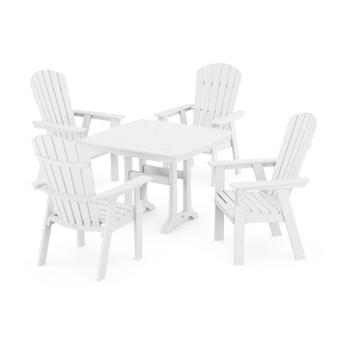 Nautical Adirondack 5-Piece Dining Set with Trestle Legs