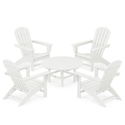 Nautical 5-Piece Adirondack Chair Conversation Set in Vintage Finish