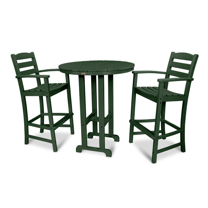 La Casa Café 3-Piece Round Farmhouse Bar Set