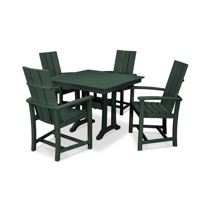 Modern Adirondack 5-Piece Farmhouse Trestle Dining Set