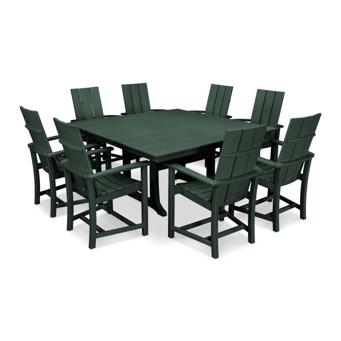 Modern Adirondack 9-Piece Farmhouse Trestle Dining Set