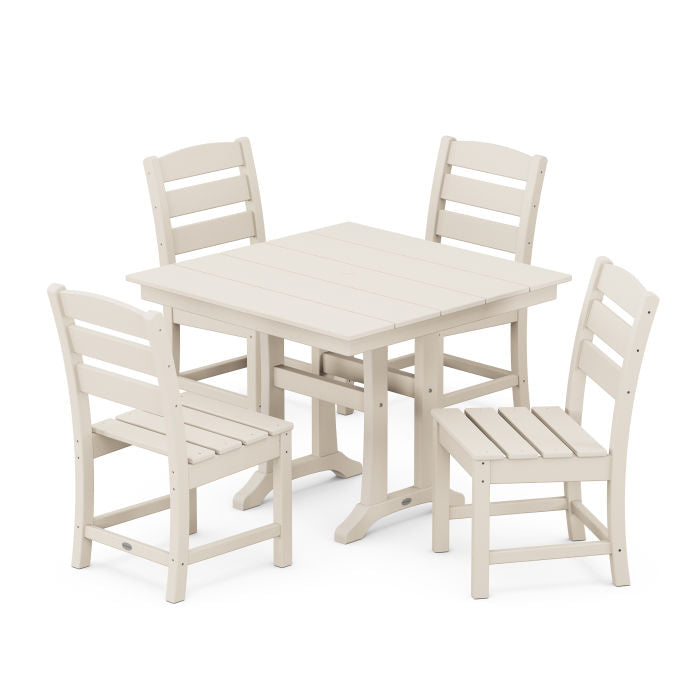 Lakeside 5-Piece Farmhouse Trestle Side Chair Dining Set