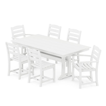 La Casa Café 7-Piece Farmhouse Trestle Dining Set