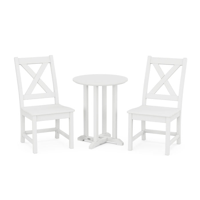 Braxton Side Chair 3-Piece Round Dining Set