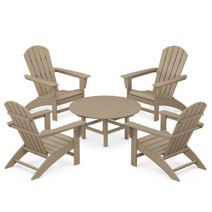 Nautical 5-Piece Adirondack Chair Conversation Set in Vintage Finish