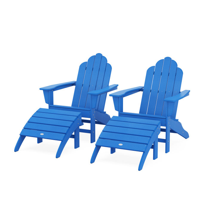 Long Island Adirondack Chair 4-Piece Set with Ottomans