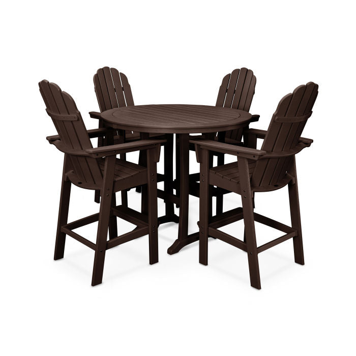 Vineyard Curveback Adirondack 5-Piece Nautical Trestle Bar Set