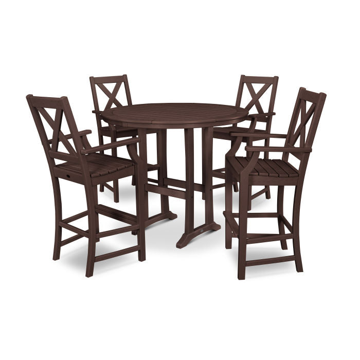 Braxton 5-Piece Nautical Trestle Arm Chair Bar Set