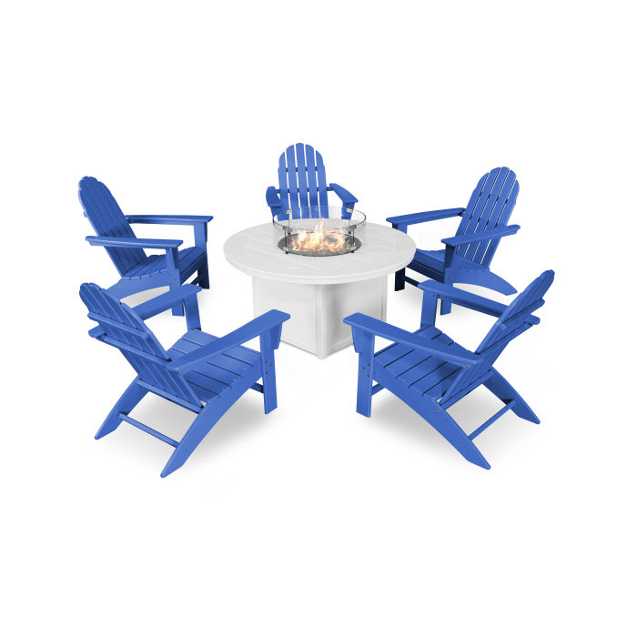 Vineyard Adirondack 6-Piece Chat Set with Fire Pit Table