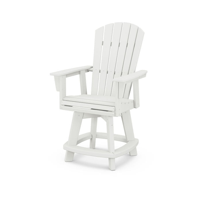 Nautical Curveback Adirondack Swivel Counter Chair in Vintage Finish
