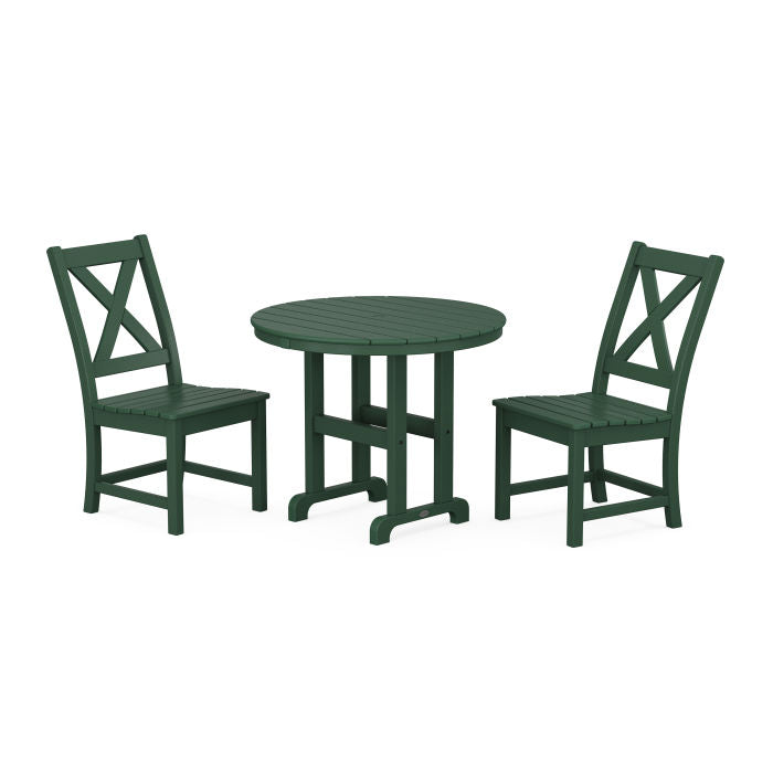 Braxton Side Chair 3-Piece Round Dining Set