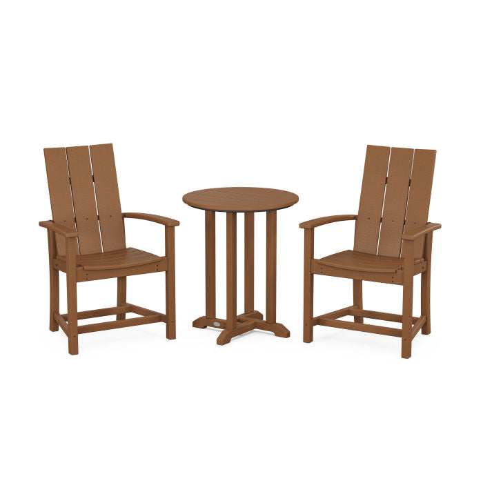 Modern Adirondack 3-Piece Round Farmhouse Dining Set